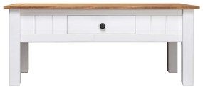 vidaXL Τραπεζάκι Σαλονιού Λευκό 100x60x45 εκ. Μασίφ Πεύκο Σειρά Panama