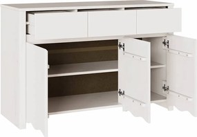 vidaXL Πλαϊνό γραφείο με συρτάρι Drammen Λευκό 114 x 43 x 75,5 εκ