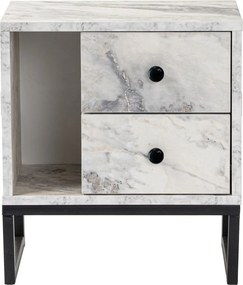 Κομοδίνο Μάρμαρο Freesia / Μαύρο MIVAS 45,2x29,5x50