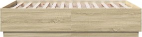 vidaXL Πλαίσιο Κρεβατιού Sonoma Δρυς 135x190 εκ. Επεξεργασμένο Ξύλο