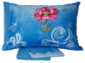 Σετ Σεντόνια Cotton Feelings εμπριμέ 947 Blue Μονό (160x260)