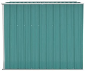 vidaXL Αποθήκη Κήπου Επιτοίχια Πράσινη 118x194x178 εκ από Γαλβ. Ατσάλι