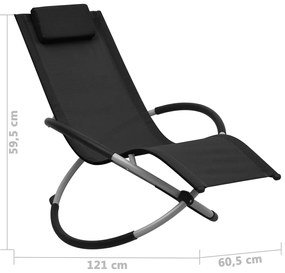 vidaXL Ξαπλώστρα Παιδική Μαύρη Ατσάλινη