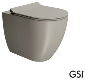 GSI Pura Swirl Λεκάνη πισω/κατωστόμια 55εκ με κάλυμμα βακελίτη Super Slim Soft Close Αποσπώμενο Tortora