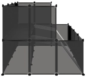 vidaXL Κλουβί Μικρών Ζώων Μαύρο 143x107x93 εκ. Πολυπροπυλένιο &amp; Ατσάλι