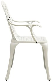Καρέκλες Κήπου 4 τεμ. Λευκές από Χυτό Αλουμίνιο - Λευκό