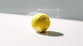 Intra Συλλεκτικό Ξύλινο Παζλ Plywood 4mm - Φωτεινή κίτρινη μπάλα τένις σε άσπρο φόντο Σε Ξύλινο Κουτί - Διαστάσεις Puzzle: 10x10 cm – 25 κομμάτια