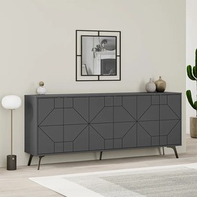 Μπουφές Dune Megapap χρώμα ανθρακί 184x35x77,4εκ.