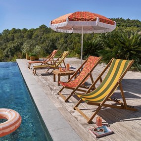 Ξαπλώστρα από μασίφ ακακία, ύφασμα με ριγέ σχέδιο, VALERIA