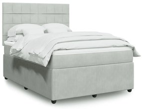 ΚΡΕΒΑΤΙ BOXSPRING ΜΕ ΣΤΡΩΜΑ ΑΝΟΙΧΤΟ ΓΚΡΙ 140X190 ΕΚ. ΒΕΛΟΥΔΙΝΟ 3294634