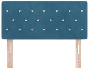 vidaXL Κεφαλάρι LED με φώτα λωρίδας LED Σκούρο Μπλε 90 cm Βελούδο