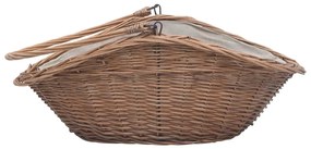 vidaXL 286988  Firewood Basket with Handle 60x44x55 cm Natural Willow