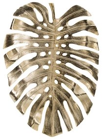 ARTEKKO Πιατέλα Χρυσαφένια Σε Σχήμα Φύλλου (63x44x5)cm - Inox - 48669
