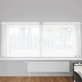 vidaXL Κουρτίνα Δαντέλας με κουρτίνες Λευκό 180 x 300 cm Πολυεστέρας