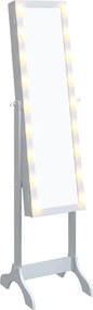vidaXL Καθρέφτης Επιδαπέδιος με LED Λευκός 34 x 37 x 146 εκ.