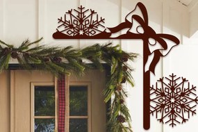 Σετ των 3 Intra απο ξύλο plywood 3mm-4mm πάχος Χριστουγεννιάτικη γωνιακή πόρτα με λέιζερ Δίασταση 15x15 cm INTRAFABR-102515785