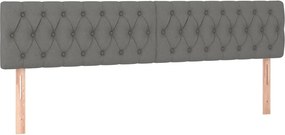 vidaXL Κρεβάτι Boxspring με Στρώμα Σκούρο Γκρι 200x200 εκ. Υφασμάτινο