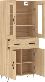 vidaXL Ντουλάπι Sonoma δρυς 69,5 x 34 x 180 εκ. από Επεξεργασμένο Ξύλο