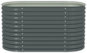 vidaXL Ζαρντινιέρα Υπερυψωμένη Γκρι 160x80x81 εκ. Γαλβανισμ. Χάλυβας