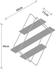 Ράφι Τοίχου Χρυσό / Μαύρο MISO 70x60x16