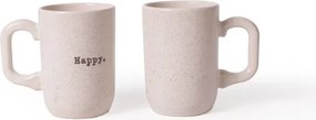 Stewehome Σετ 2 τεμαχίων κεραμικές κούπες 11 cm 310 ml μοντέρνου στυλ Κρεμ