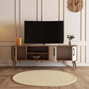 Έπιπλο Τηλεόρασης Δρυς / Λευκό DRAAFAS 150x34x52