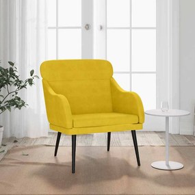 vidaXL Πολυθρόνα Κίτρινη 63 x 76x 80 εκ. Βελούδινη