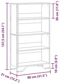 Βιβλιοθήκη Sonoma Δρυς 80x31x137,5 εκ. από Επεξεργασμένο Ξύλο - Καφέ