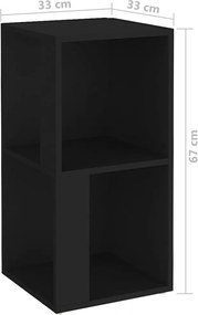 vidaXL Ντουλάπι Γωνιακό Μαύρο 33 x 33 x 67 εκ. από Επεξ. Ξύλο