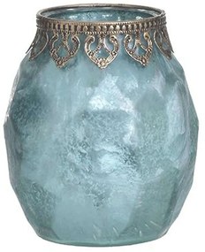 Κηροπήγιο 3-70-912-0207 Φ14x15cm Petrol-Bronze Inart Metal, Glass