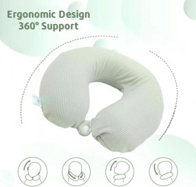 Μαξιλαράκι Ταξιδίου Memory Foam Σχήμα Πέταλο - Πράσινο