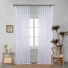 Κουρτίνα Γάζα Έτοιμη Με Τρέσα Λευκή 270Χ280 6780-12
