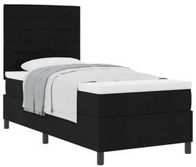 vidaXL Κρεβάτι με ελατήρια με στρώμα Μαύρο 100 x 200 cm ύφασμα