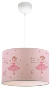 BALLERINA 204-0015 Παιδικό Κρεμαστό Φωτιστικό Φιγούρα Μονόφωτο 1 x E27 IP20 Ροζ Ύφασμα-Μ28 x Π28 x Υ70cm Globostar-204-0015-Ροζ 204-0015