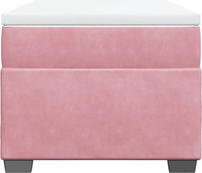vidaXL Κρεβάτι Boxspring με Στρώμα Ροζ 90x200 εκ. Βελούδινο