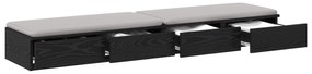 vidaXL Μαύρο Σύρτη Κρεβατιού 135x36,5x16,5 εκ από Επεξεργασμένο Ξύλο