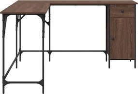 vidaXL Γραφείο Καφέ Δρυς 141x141x75 εκ. από Επεξεργασμένο Ξύλο