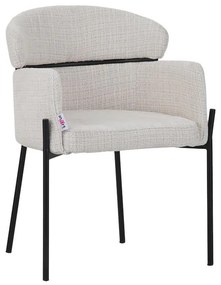 Καρέκλα - Πολυθρόνα Tolerse Inart μπεζ ύφασμα-πόδι μαύρο μέταλλο 58x57x80εκ 2αδα 58x57x80 εκ.