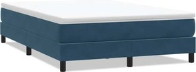 vidaXL Box Spring κρεβάτι χωρίς στρώμα σκούρο μπλε 140x220cm Βελούδινο