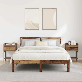 vidaXL Κομοδίνο 2 pcs Παλιό ξύλο 40 x 29 x 60 εκ Επεξεργασμένο ξύλο