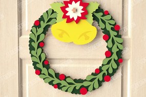 Σετ των 2 Intra απο ξύλο plywood 3mm-4mm πάχος - Χριστουγεννιάτικο στεφάνι|Διακόσμηση βεράντας|Στεφάνι πόρτας Δίασταση 15x15 cm INTRAFABR-111360701