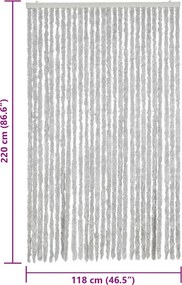 vidaXL Σήτα Εντόμων Γκρι 118x220 εκ. από Σενίλ