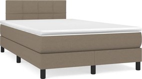 vidaXL Κρεβάτι Boxspring με Στρώμα Taupe 120x200 εκ. Υφασμάτινο