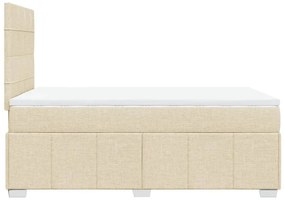 Κρεβάτι Boxspring με Στρώμα Κρεμ 120x190 εκ. Υφασμάτινο - Κρεμ