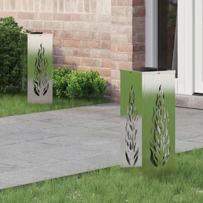 vidaXL Ηλιακό LED Φως Δρόμου 2 pcs Ασημί Ανοξείδωτο ατσάλι