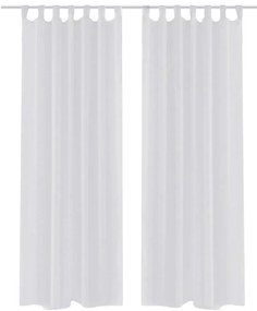 Λευκή ημιδιαφανής κουρτίνα 140 x 175 cm 2 τμχ