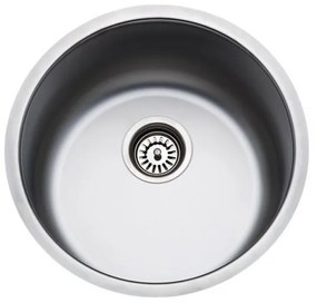 Fortinox Valley 28900 Ανοξείδωτος Λείος Ένθετος Νεροχύτης Στρογγυλός Με 1 Γούρνα Ø43,5 cm
