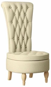 vidaXL Καναπέ με κουβέρτα Κρεμ 56,5 x 70 x 110 εκ ύφασμα