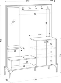 Hall Stand Andy Oak