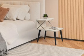 Nightstand Cross - Black, Travertine Travertine Black